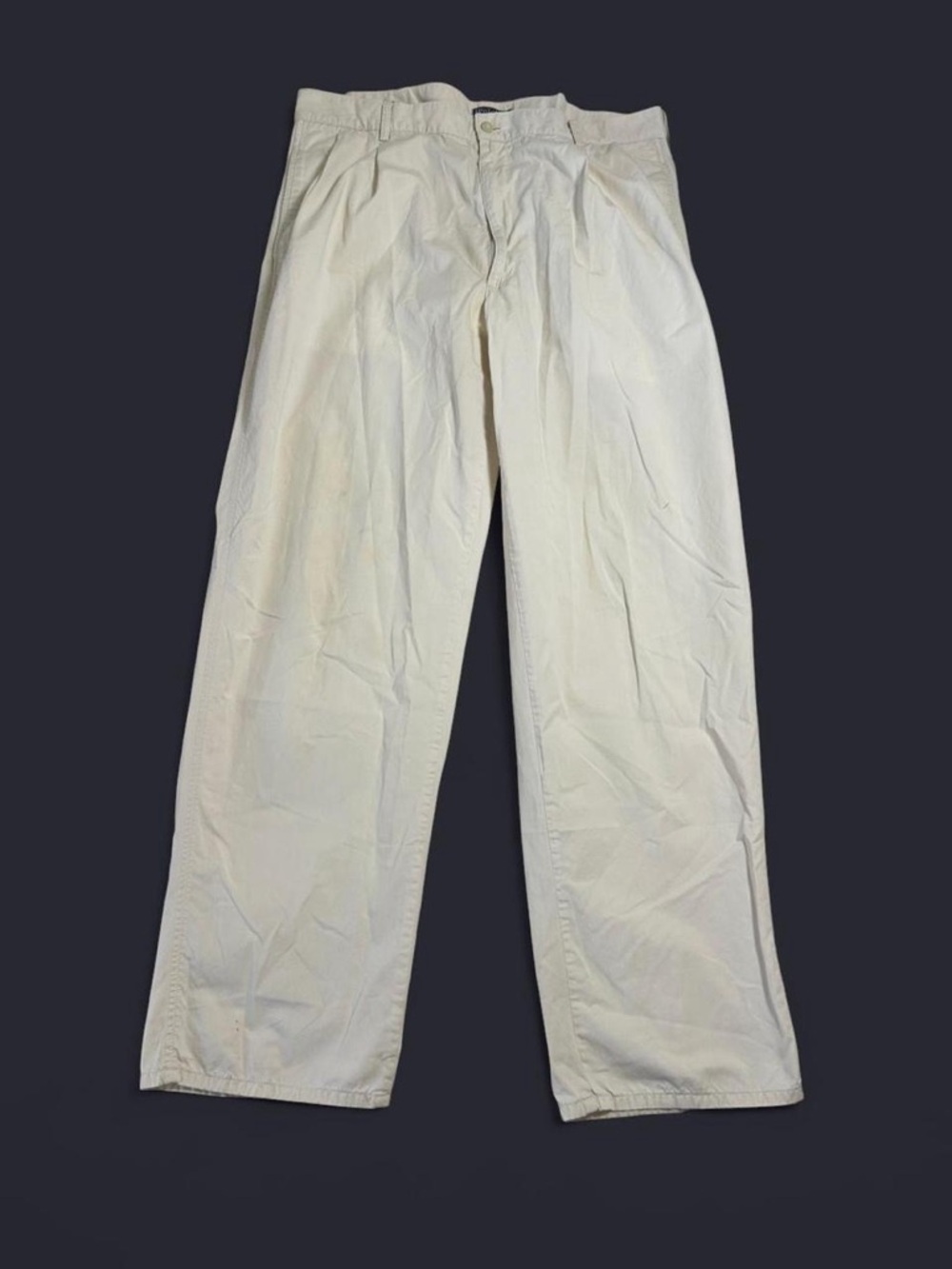 Vintage Polo Ralph Lauren Golf Pants Cream Pleated 38x32 USA